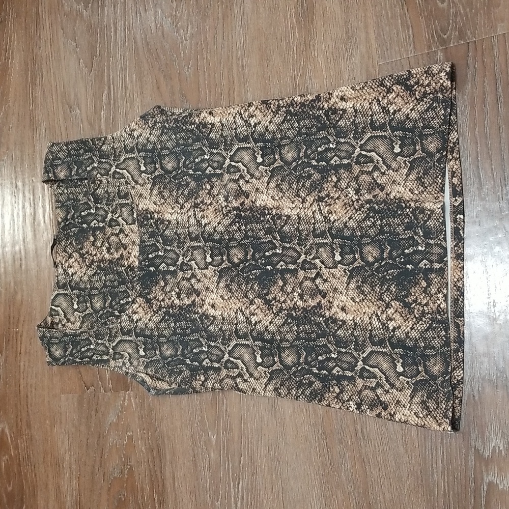 (L) ZARA Reptile Print Sleeveless Top Business Casual Retro Eccentric Eclectic